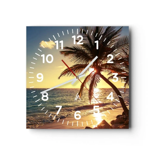 Nástěnné hodiny - Léto pod palmami - 40x40 cm