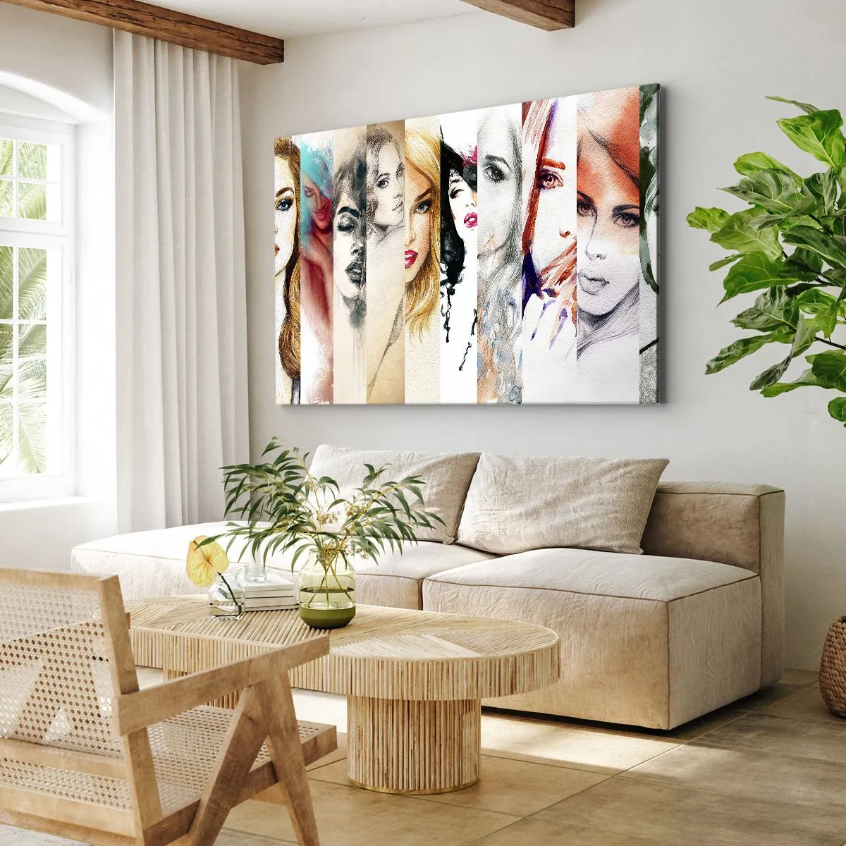 Obraz na plátně - Sbírka portrétů žen v různých uměleckých stylech. - 70x50cm - A vždy jsi to TY - Moderní nástěnná dekorace do obývacího pokoje a ložnice ARTTOR