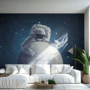 Fototapeta na míru Premium Canvas - Vesmírný vtipálek - Astronaut, Kosmos, Měsíc