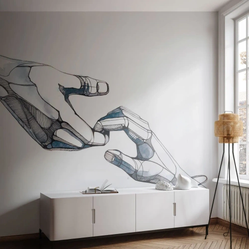 Fototapeta Premium Sand - Dobré gesto - Abstrakce, Ruce, Grafika - 250x175 cm