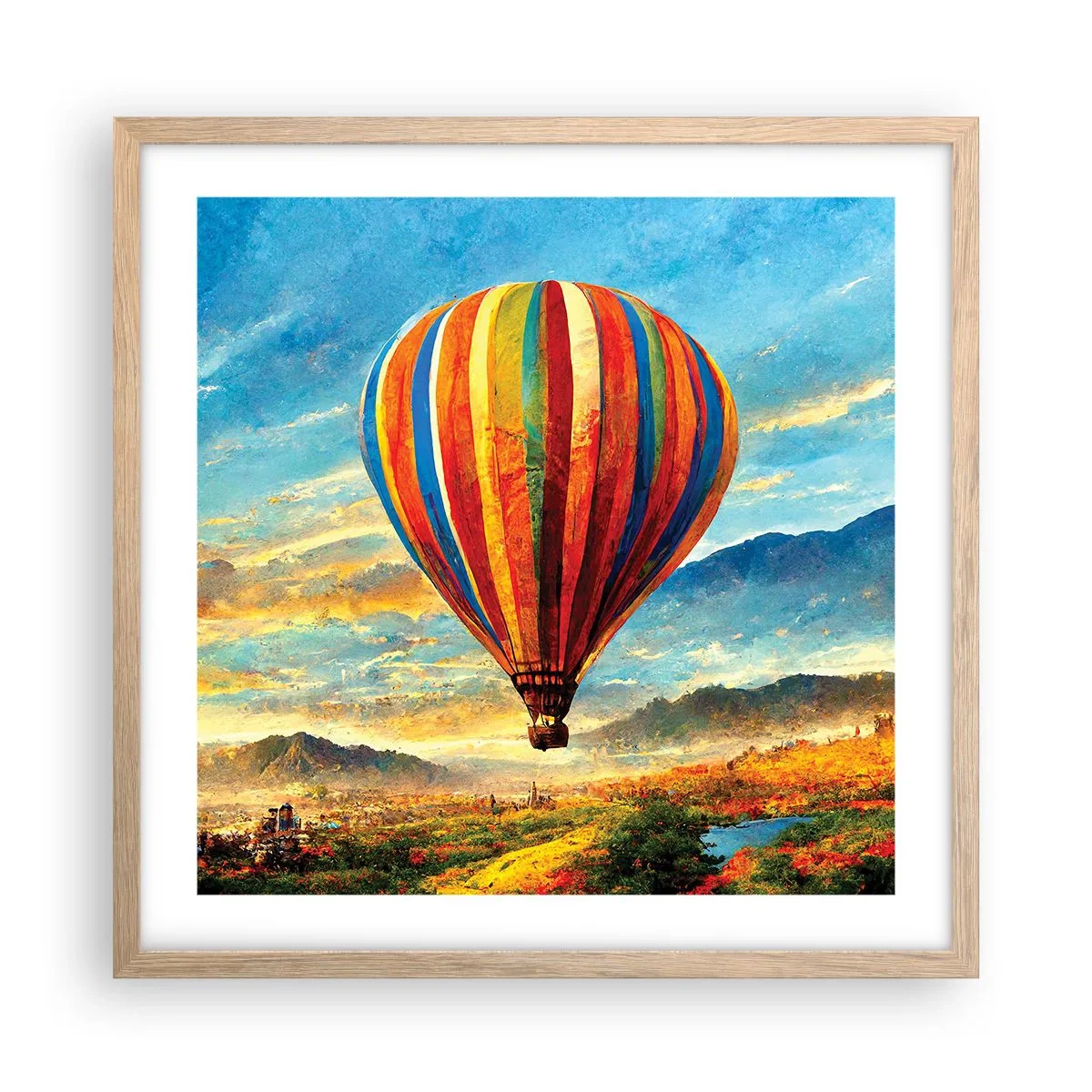 Plakát v rámu světlý dub - V tichu je toho vidět víc - 50x50 cm