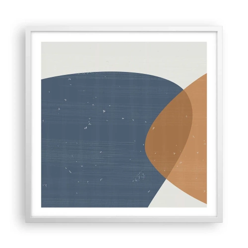 Plakát v bílém rámu - Ovály a vlivy - 60x60 cm