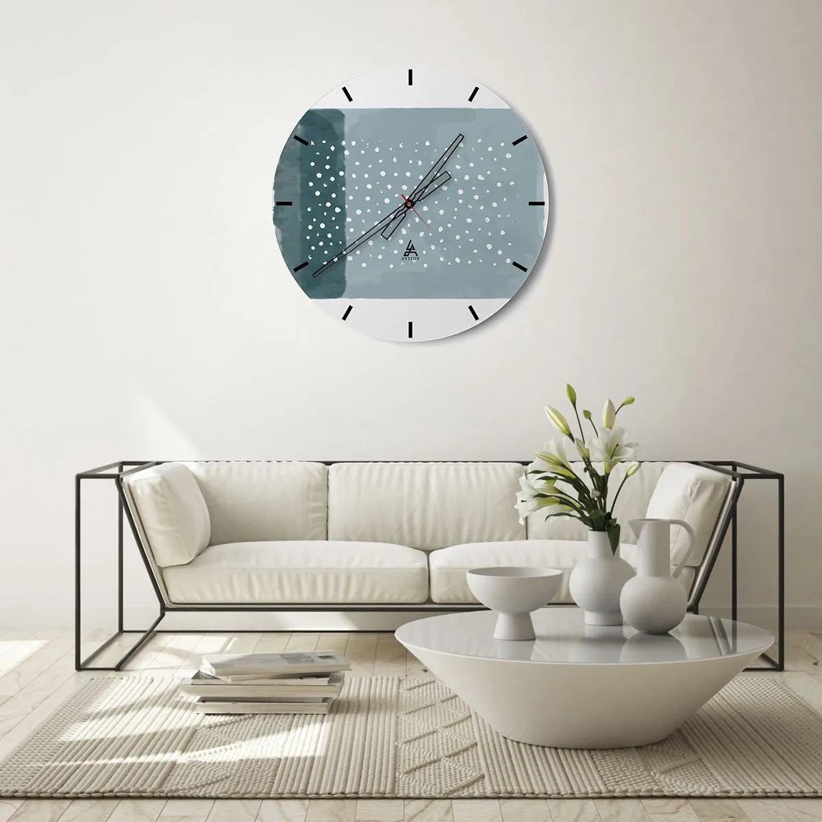 Nástěnné hodiny - Pěstováno na modři - 40x40 cm