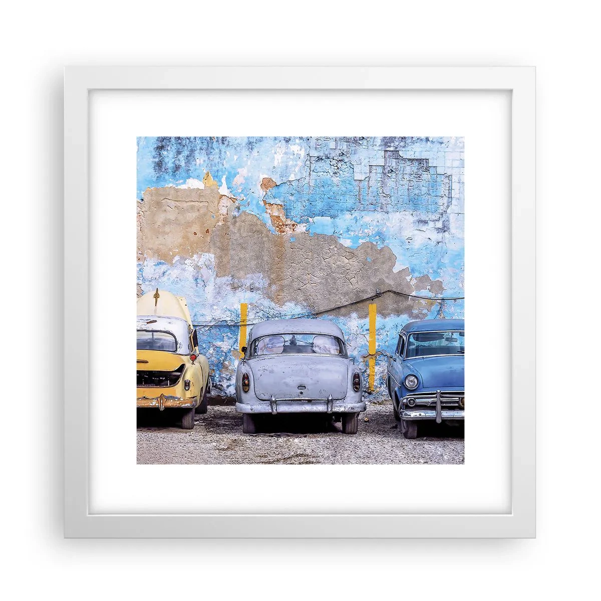 Plakát v bílém rámu - Setkání veteránů - 30x30 cm