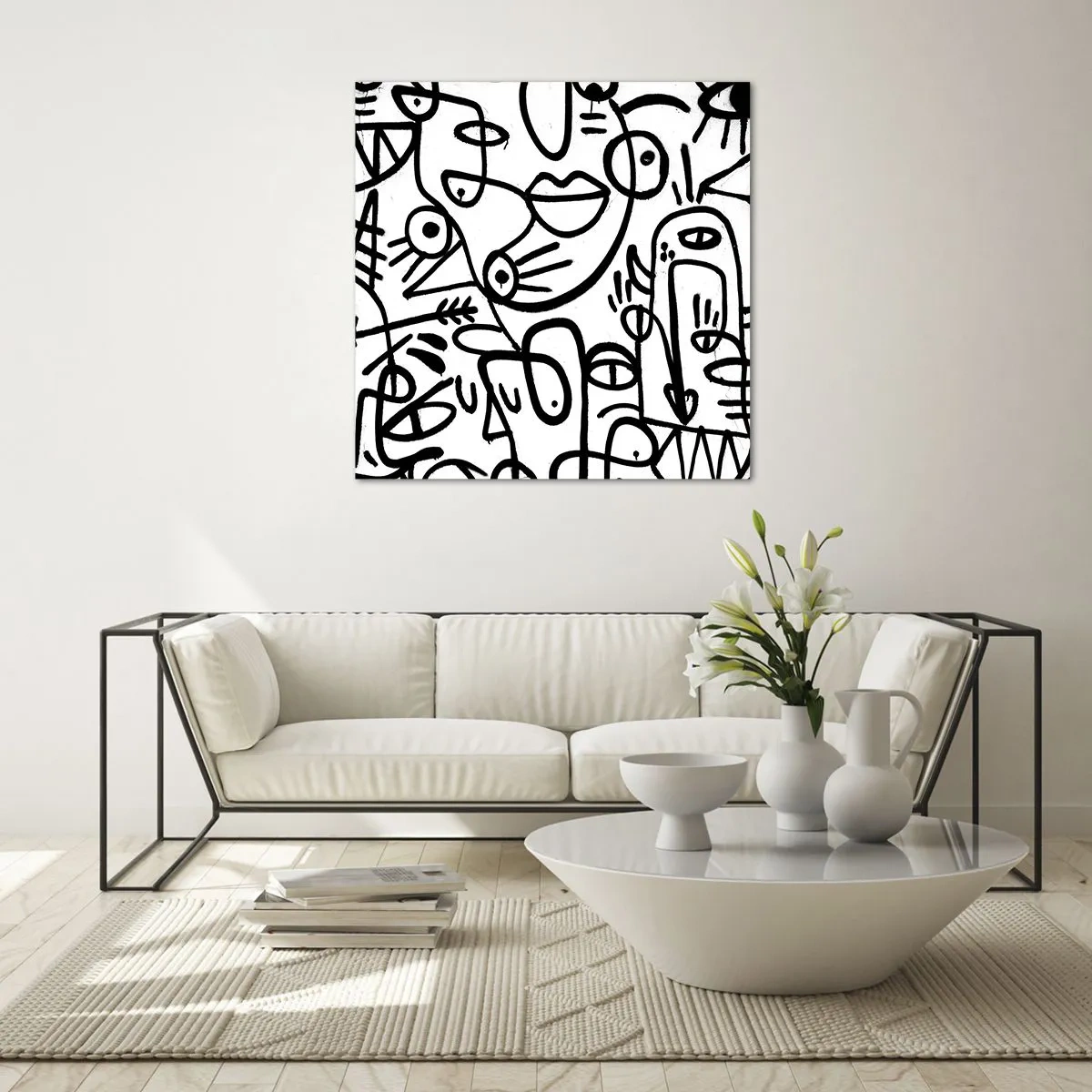 Obraz na skle - Tváře a přeludy - 50x50 cm