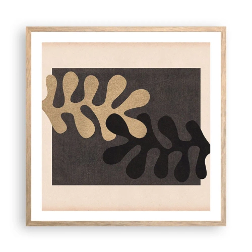 Plakát v rámu světlý dub - Nepřítomnost a doplnění - 60x60 cm