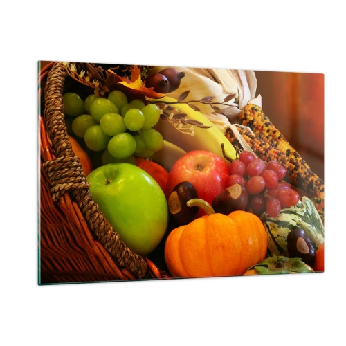 Obraz na skle - Košík úrody - 120x80 cm