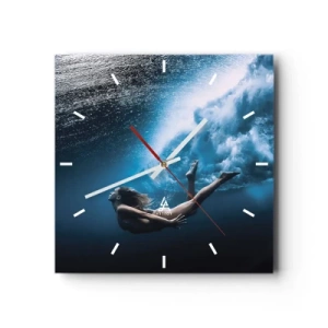 Nástěnné hodiny - Současná mořská panna - 30x30 cm