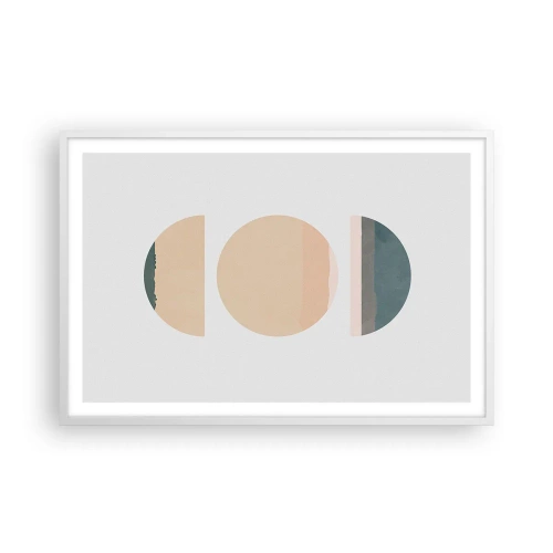 Plakát v bílém rámu - Kruh za kruhem - 91x61 cm