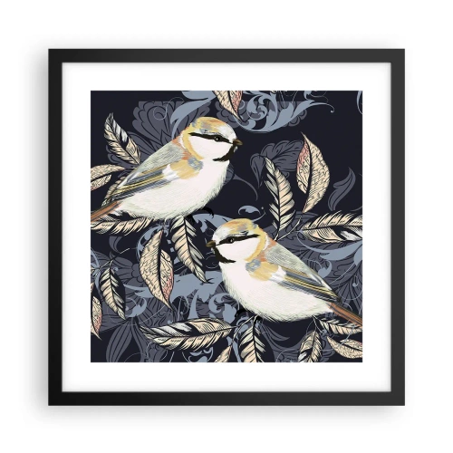 Plakát v černém rámu - Žlutomodrá píseň - 40x40 cm