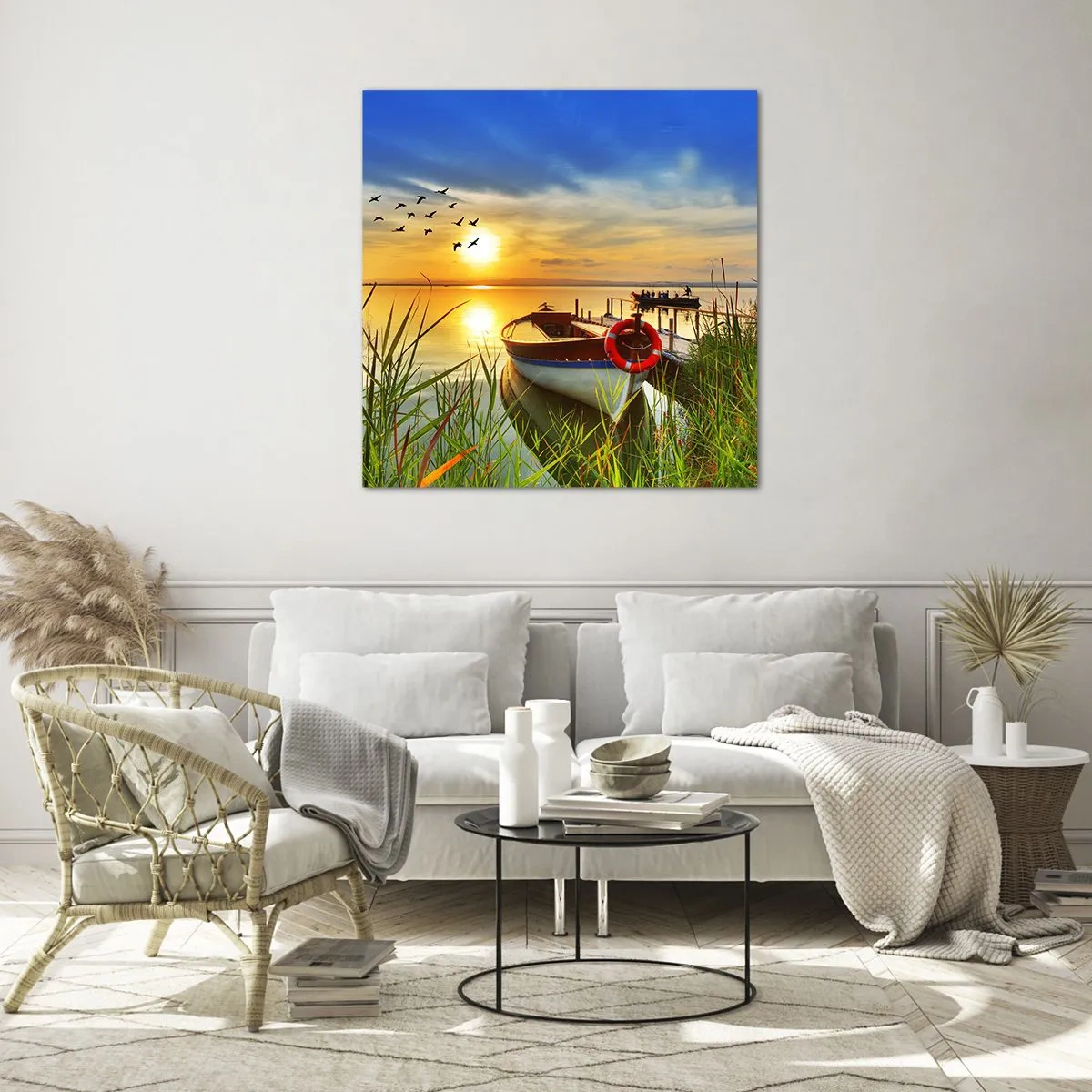 Obraz na skle - Kormoráni už odlétají - 70x70 cm