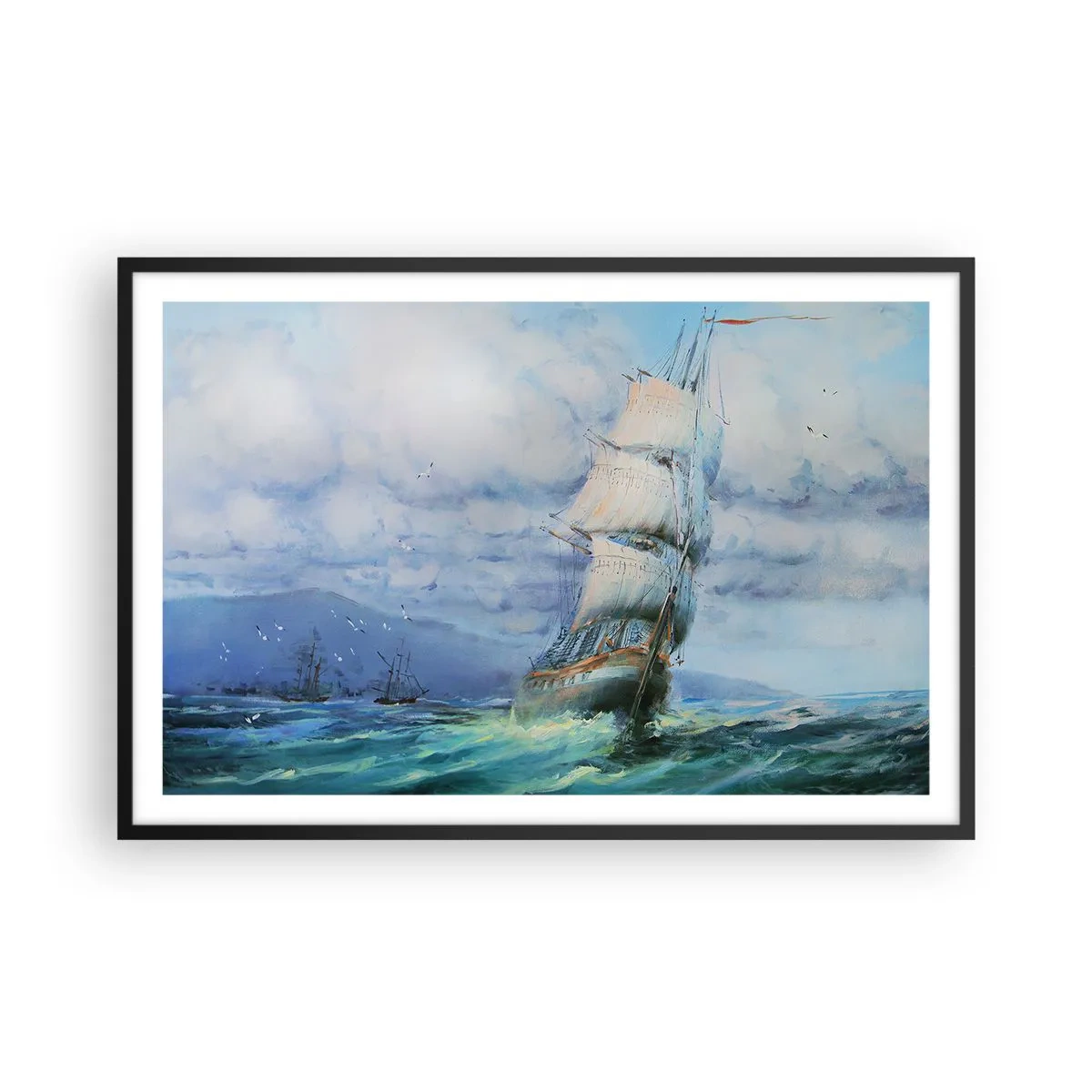 Plakát v černém rámu - Šťastnou cestu - 91x61 cm
