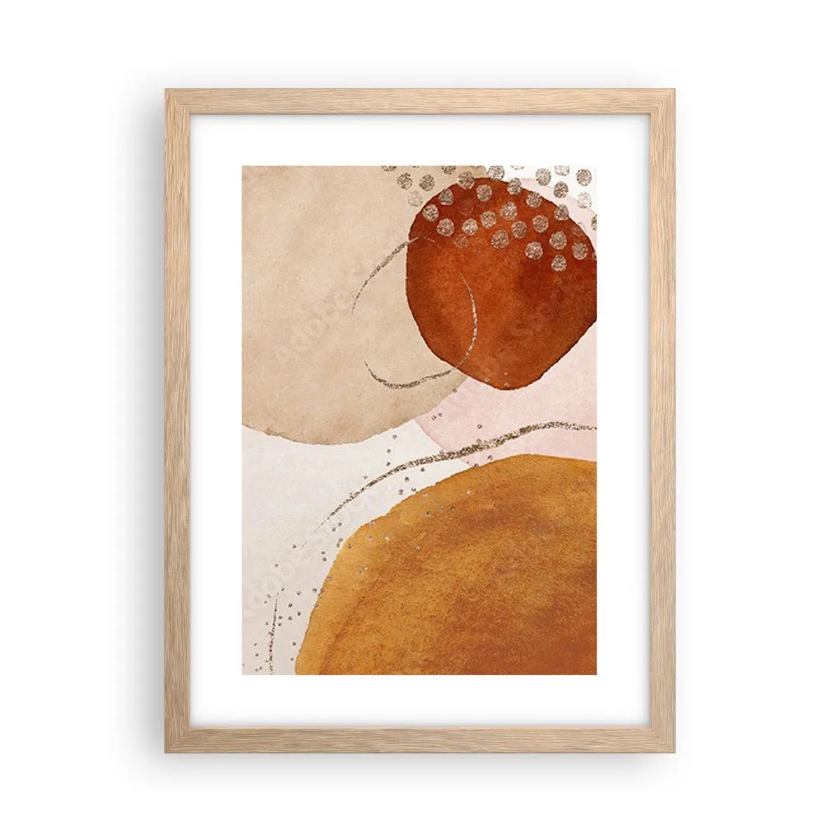 Plakát v rámu světlý dub - Zaoblení a pohyb - 30x40 cm