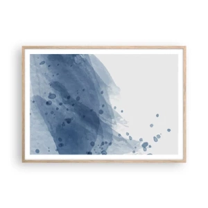 Plakát v rámu světlý dub - Modrý tyl - 100x70 cm