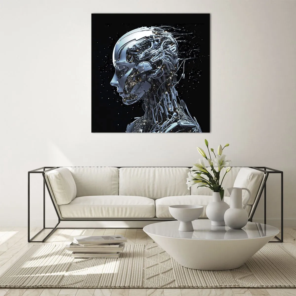 Obraz na skle - Technologie je žena - 60x60 cm