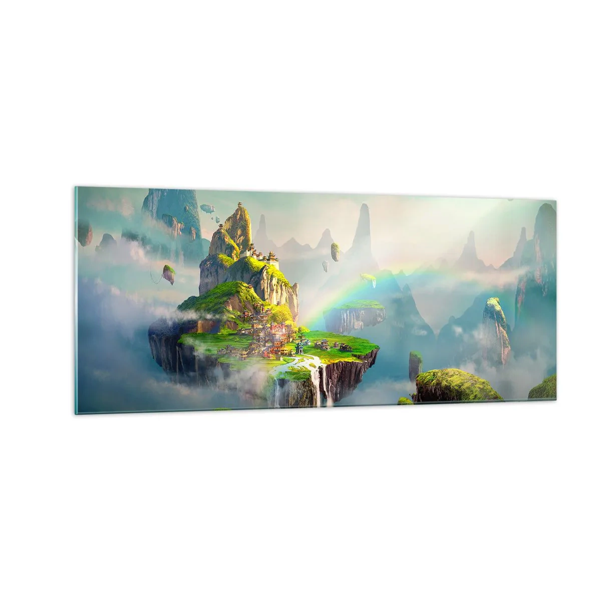 Obraz na skle - Uprostřed nebe - šťastné ostrovy - 100x40 cm