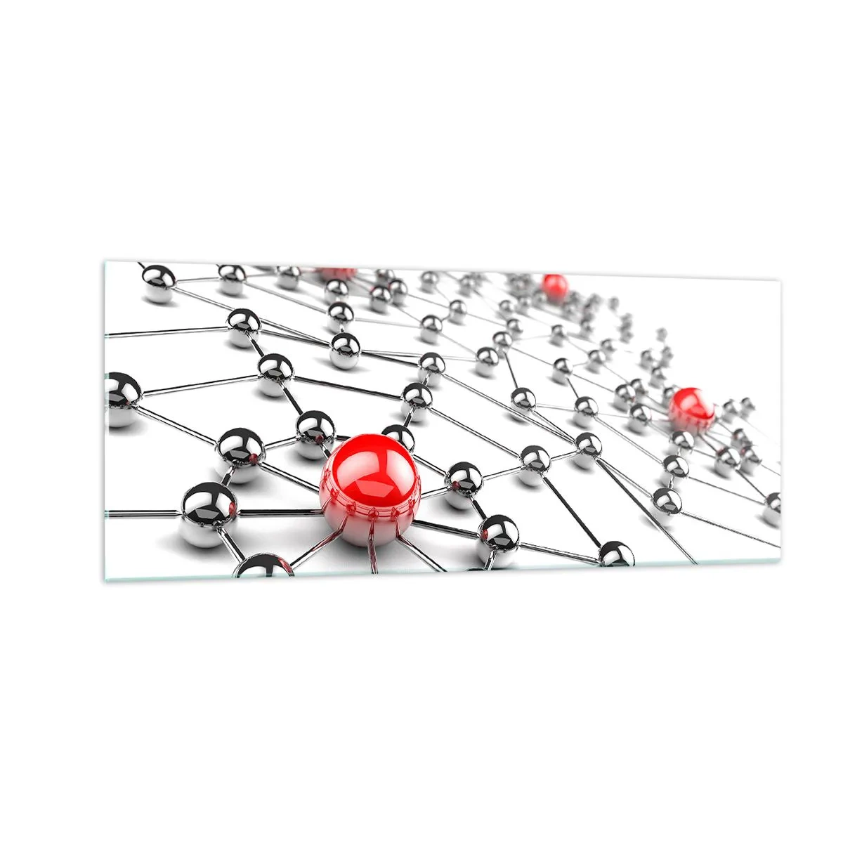 Obraz na skle - Stříbrná síť - 100x40 cm