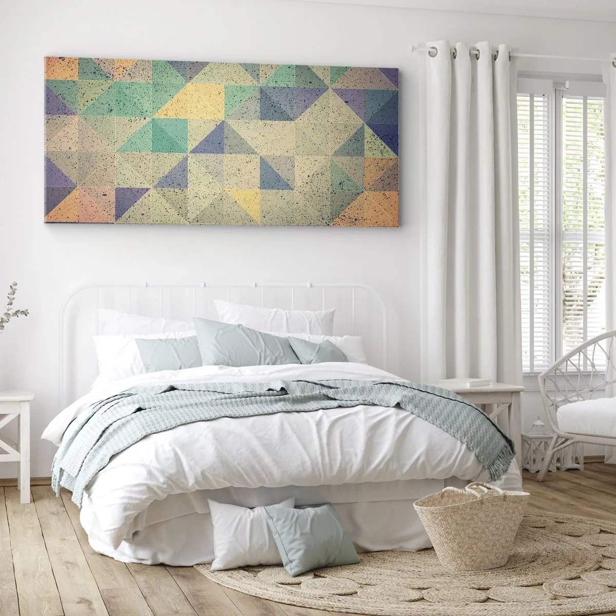 Obraz na plátně - Republika trojúhelníků - 90x30 cm