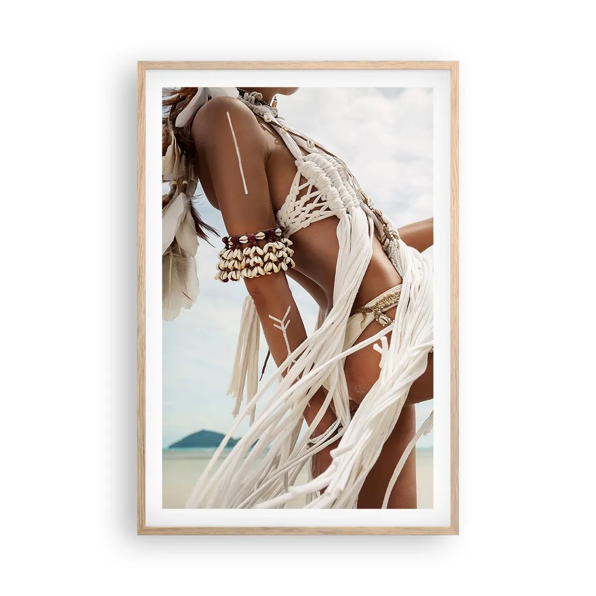 Plakát v rámu světlý dub - Kněžka slunce - 61x91 cm