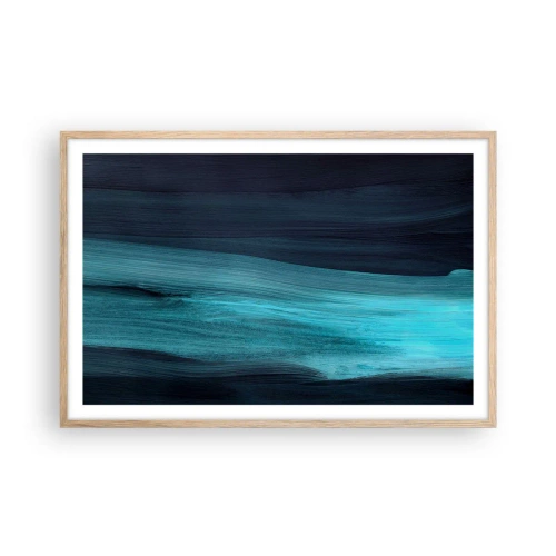 Plakát v rámu světlý dub - Pluj s proudem - 91x61 cm