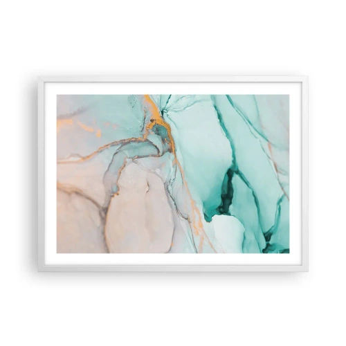 Plakát v bílém rámu - Tanec tvarů a barev - 70x50 cm