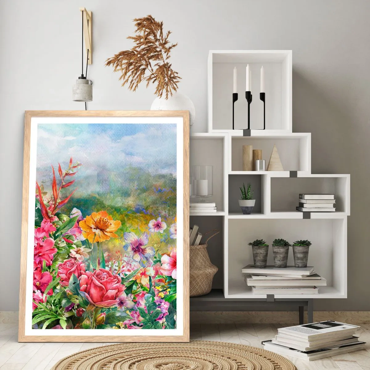 Plakát v rámu světlý dub - Zahrada, která se zbláznila - 30x40 cm