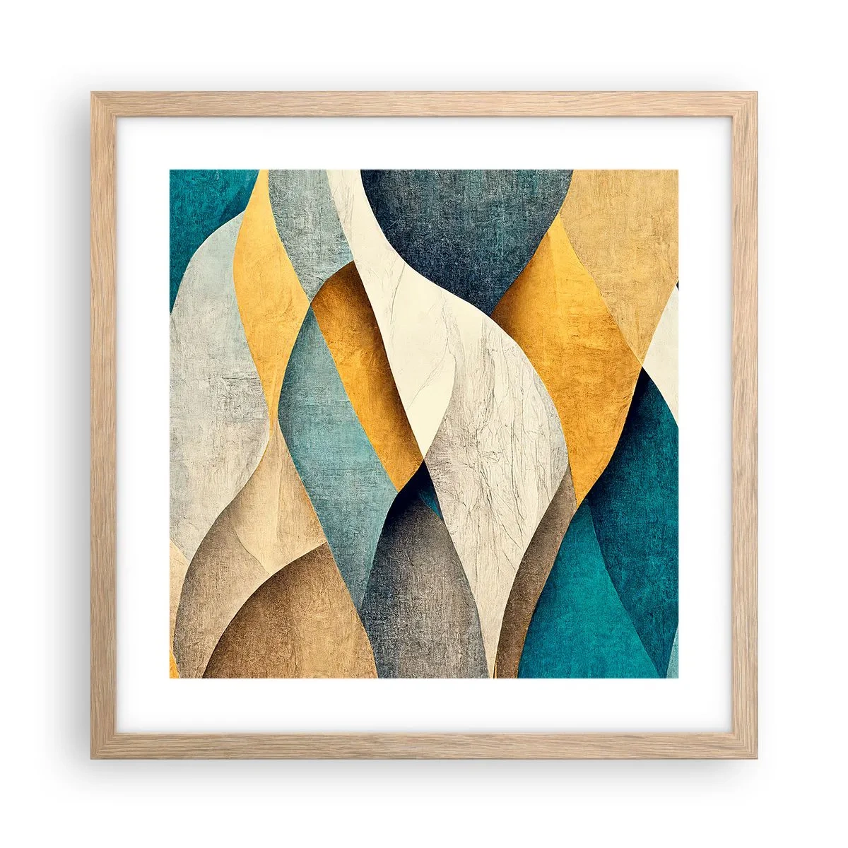 Plakát v rámu světlý dub - Rytmus a vlnění - 40x40 cm