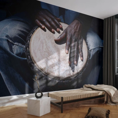 Fototapeta Premium Sand - Žijte ve svém rytmu - Buben, Hudba, Afrika - 500x350 cm