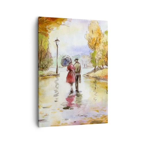 Obraz na plátně - Romantický podzim v parku - 50x70 cm