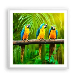 Plakát v bílém rámu - Slyšela jsi, že ona…? - 60x60 cm