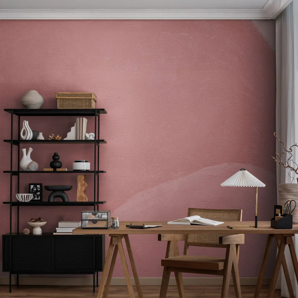 Fototapeta Standard Eco - Organická kompozice v růžové - Pastel, Tvary, Minimalistický - 250x175 cm