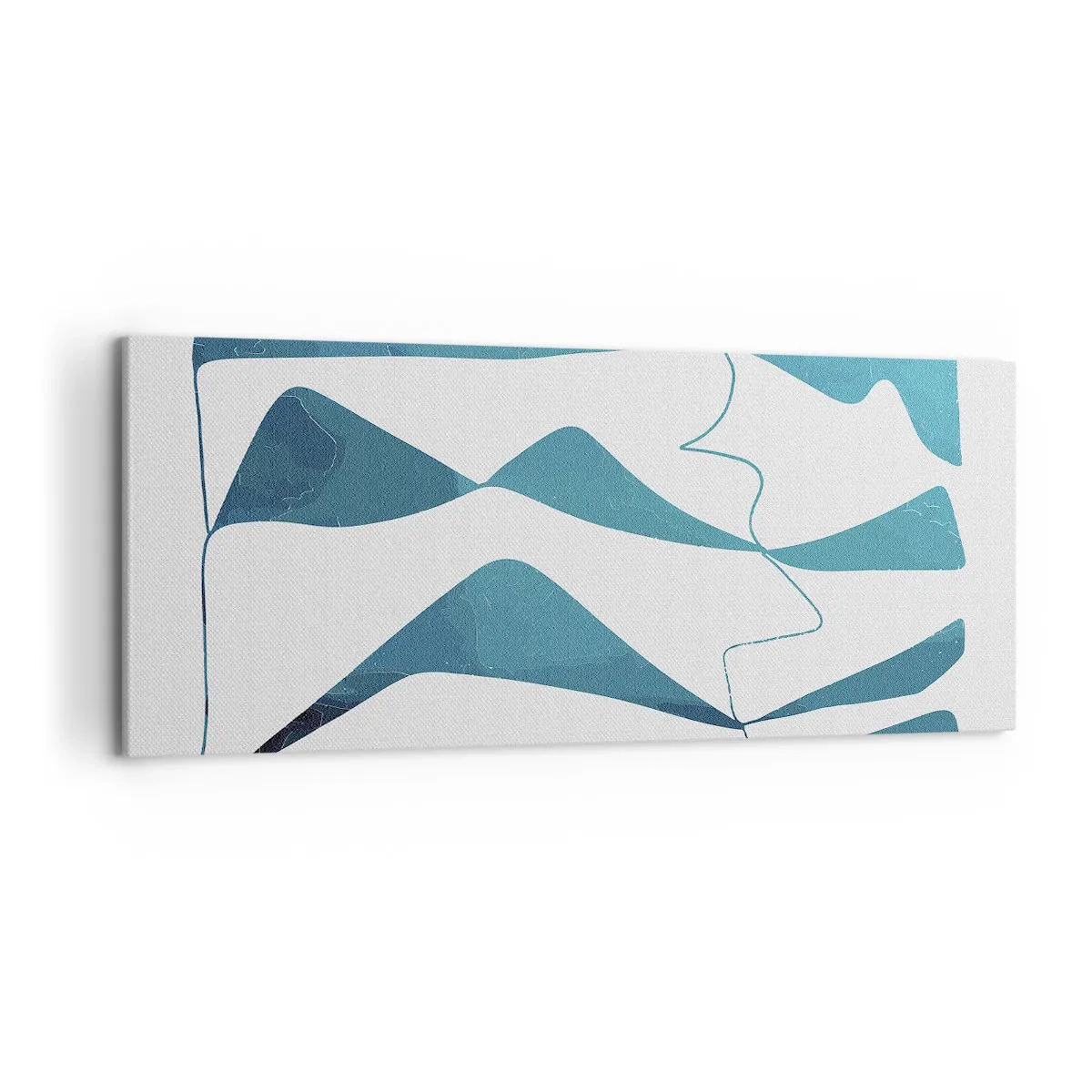 Obraz na plátně - Abstrakce: tyrkysový vztah - 120x50 cm