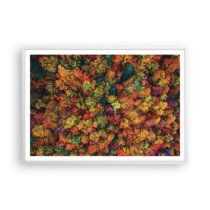 Plakát v bílém rámu - Kytice podzimních stromů - 100x70 cm