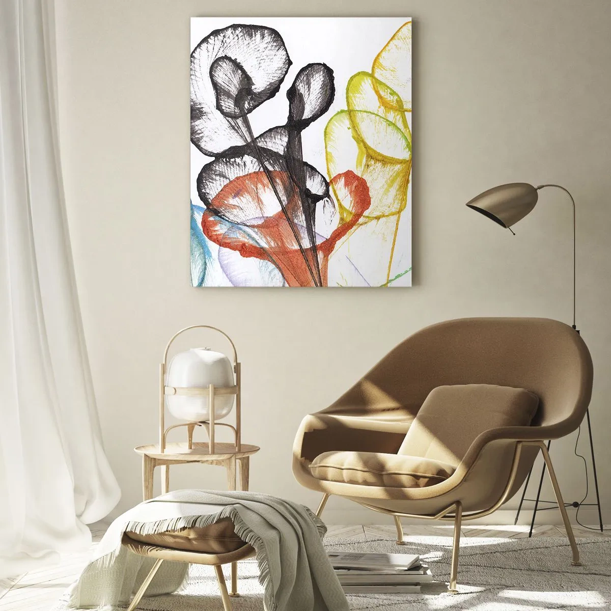 Obraz na skle - Květiny s duší - 50x70 cm