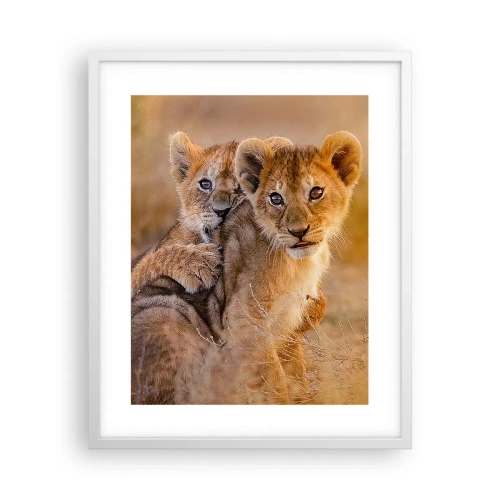 Plakát v bílém rámu - Nevyrušovat! Hrajme si - 40x50 cm