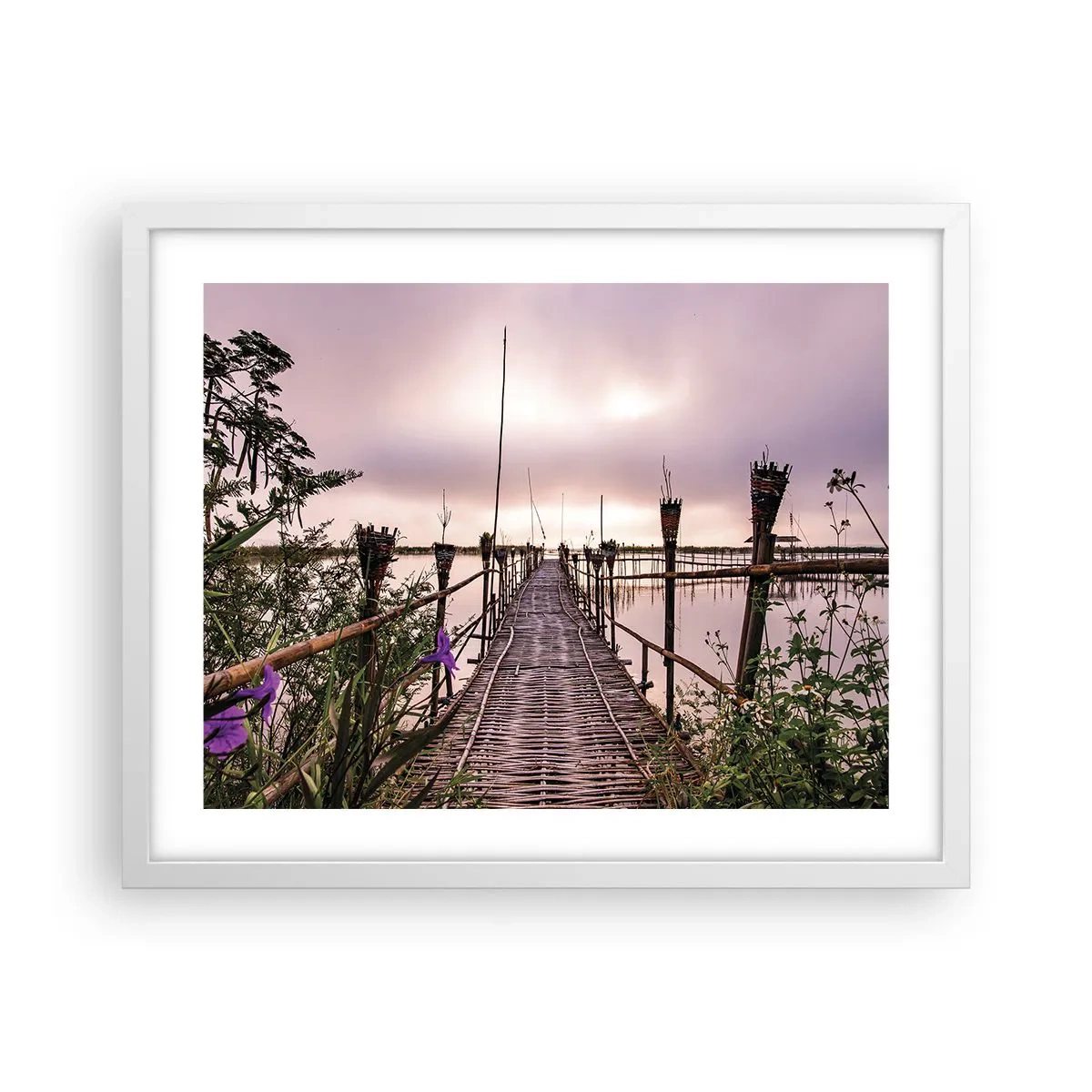 Plakát v bílém rámu - Klid a pohoda Asie - 50x40 cm