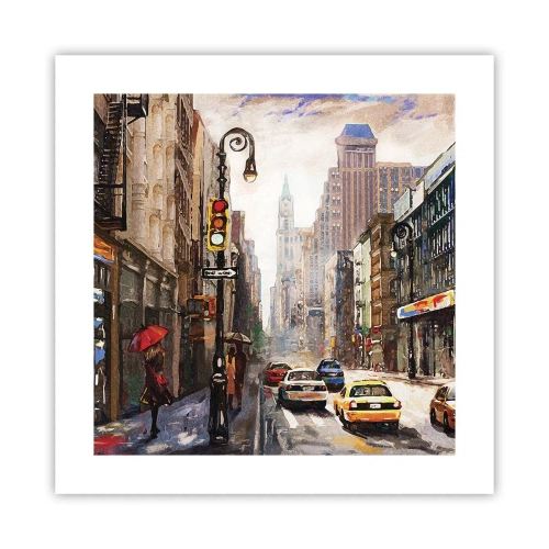 Plakát - New York – barevný i v dešti - 40x40 cm