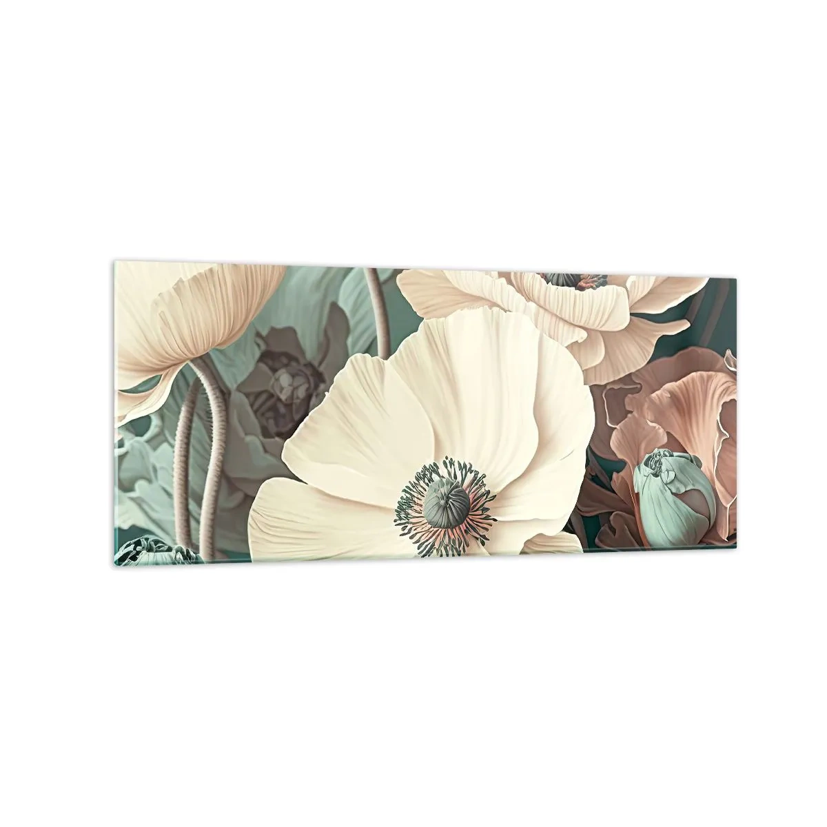 Obraz na skle - Šepot máků - 120x50 cm