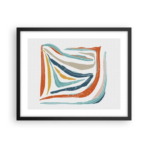 Plakát v černém rámu - Přátelsky usměvavá abstrakce - 50x40 cm