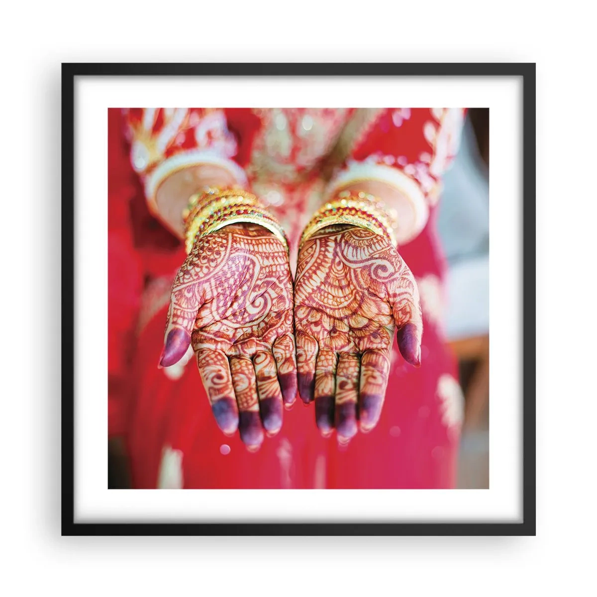 Plakát v černém rámu - Připravená chytit štěstí - 50x50 cm