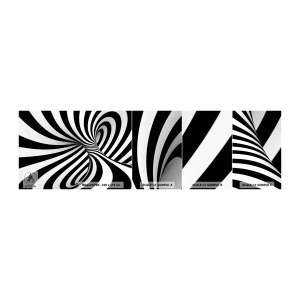 Vzor Fototapety Samolepicí Deluxe Sticker - Kompozice: tančící prostor - Abstrakce, 3D, Černý a bílý - 100x30 cm