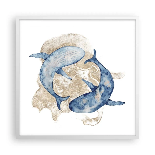 Plakát v bílém rámu - Přátelství nebo láska? - 60x60 cm