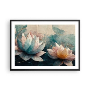 Plakát v černém rámu - Hvězdy a jezero - 70x50 cm