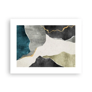 Plakát - Mozaiková kompozice se zlatou nití - 40x30 cm