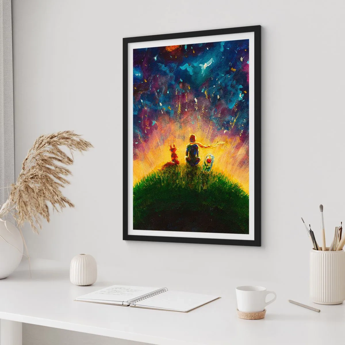 Plakát v černém rámu - Láska a přátelství - celý svět - 30x40 cm
