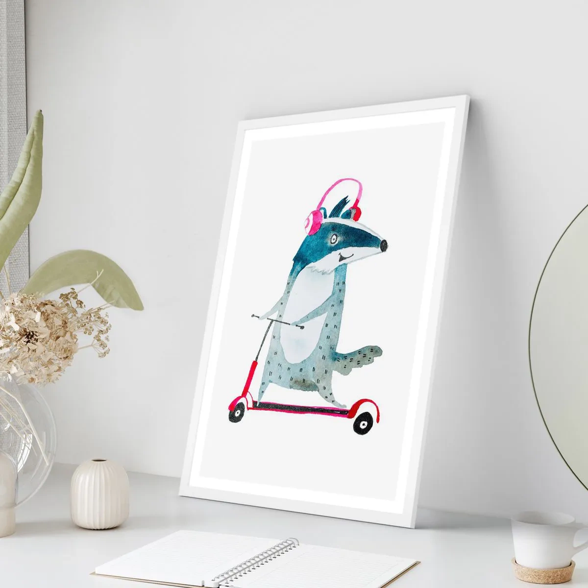 Plakát v bílém rámu - Jezevčí radosti - 61x91 cm