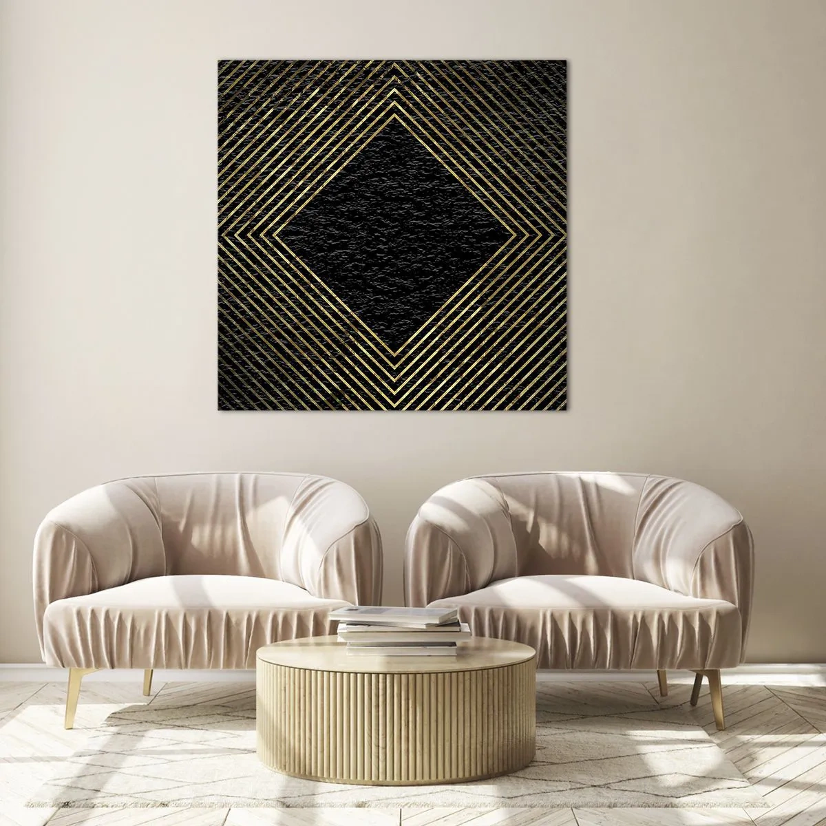 Obraz na skle - Geometrie ve stylu glamour - 30x30 cm