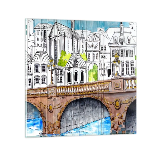 Obraz na skle - Město jako malované - 60x60 cm