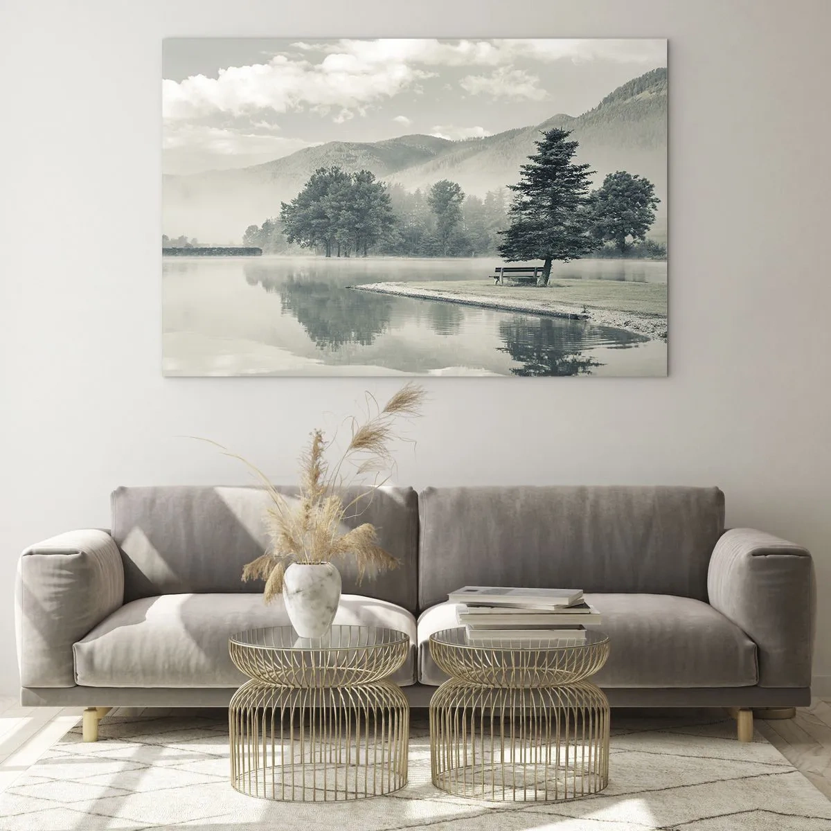 Obraz na skle - Jezero ještě spí - 100x70 cm