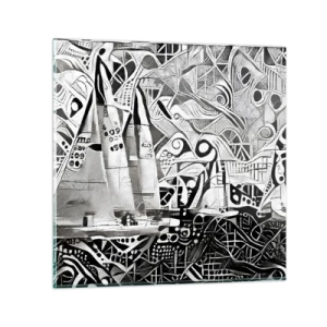 Obraz na skle - Mezi vlnami - 70x70 cm